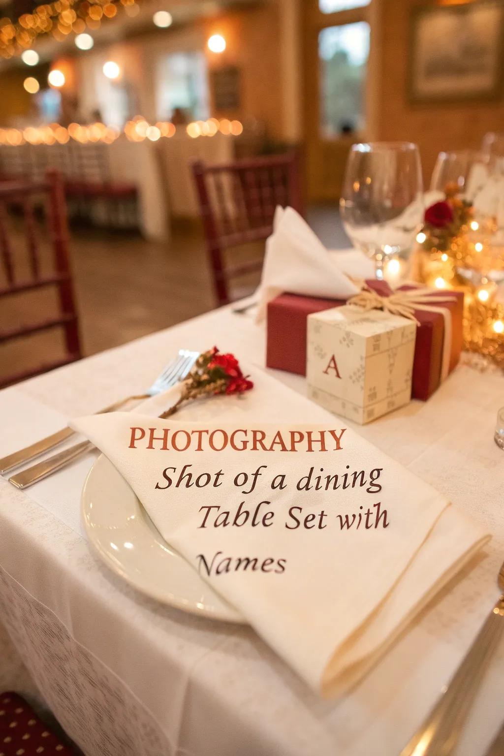 Incorporate a personalized element using imaginative dining arrangements.