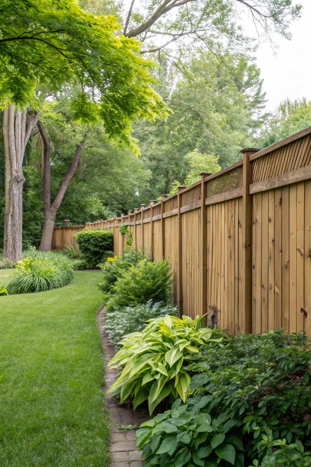 Achieve privacy with a towering wood barrier.