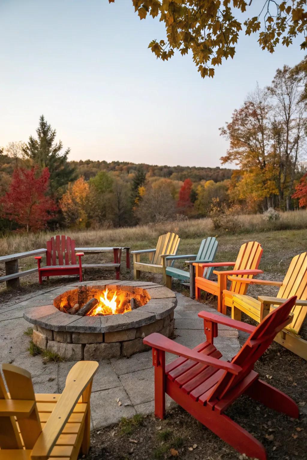 Rustic wooden benches offer a charming and casual seating option.