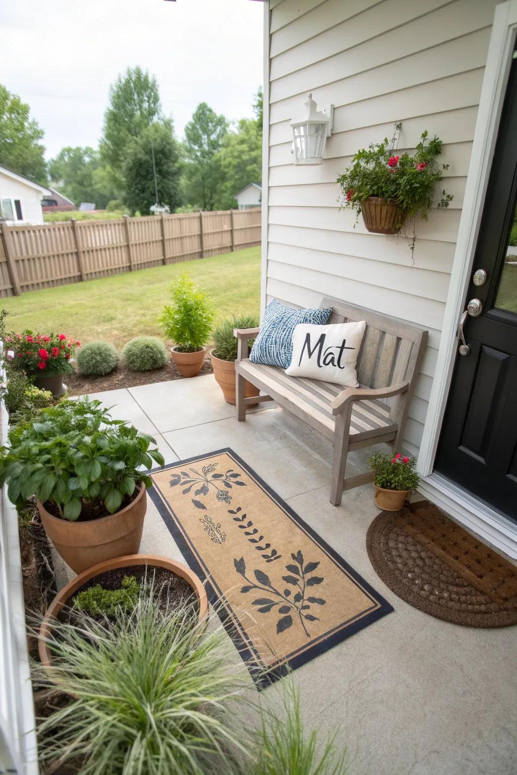 Define your home’s ambiance with a doormat that expresses 'Welcome' in a uniquely personalized manner.
