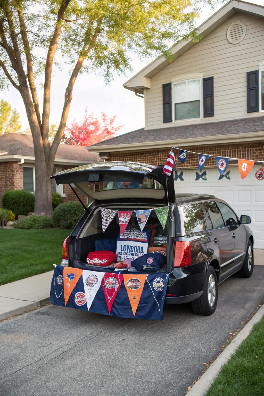 Show off your team loyalty with colorful streamers and flags.