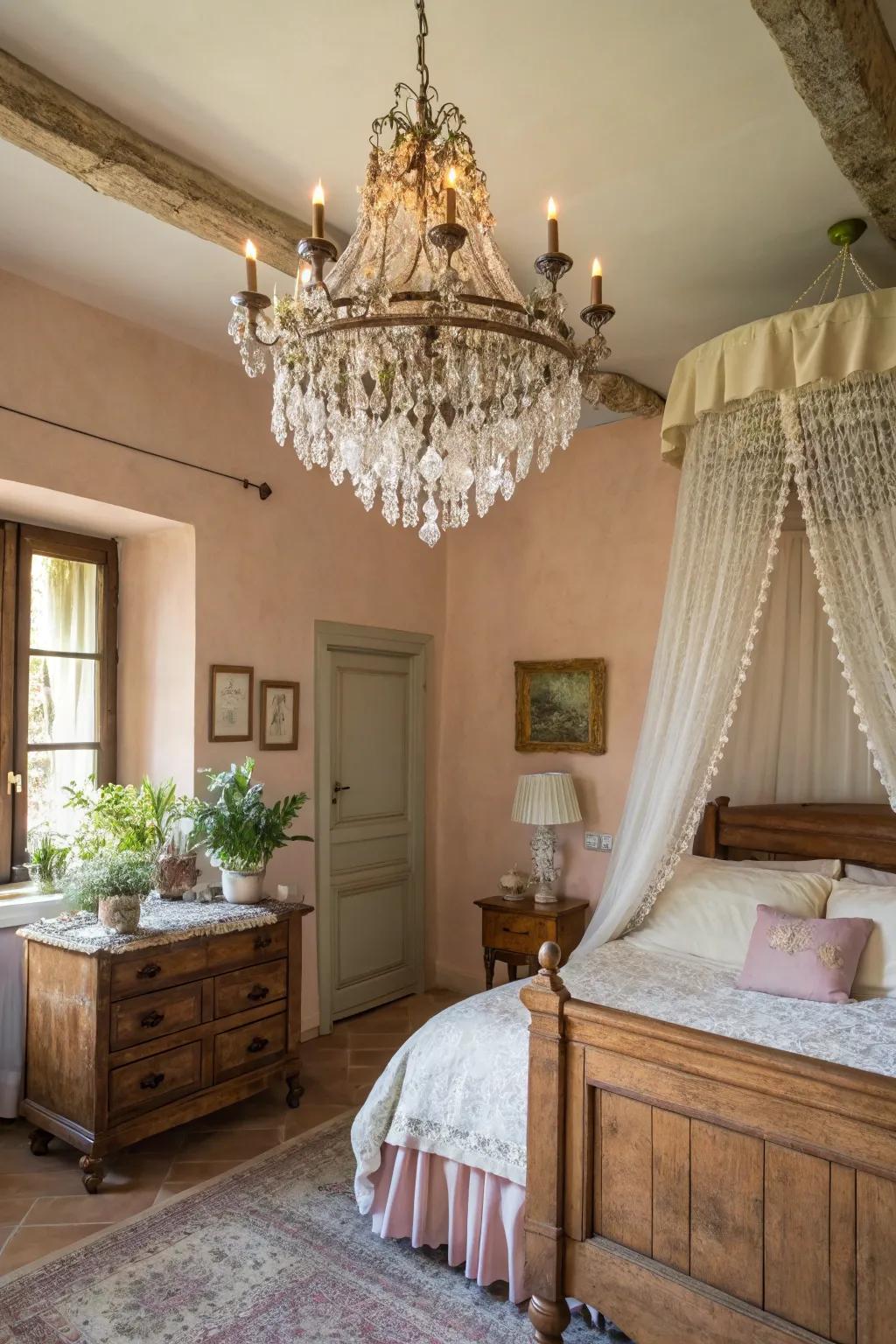 A statement light fixture introduces a touch of refinement and sophistication.