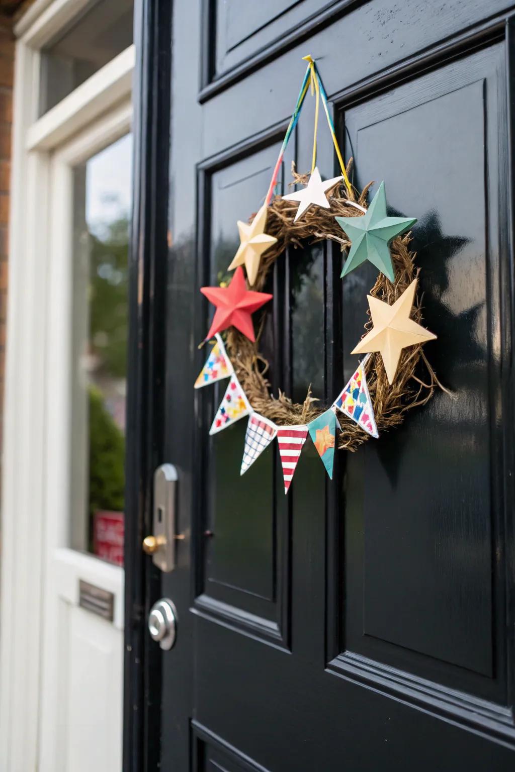 A show-stopping star-shaped wreath that makes a bold statement.