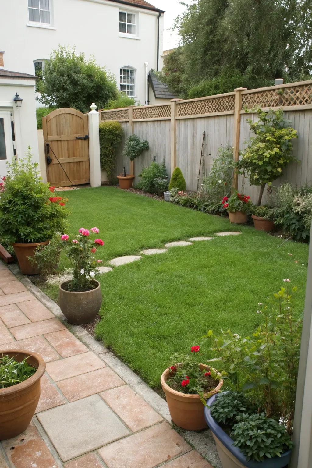 A small lawn can be a tranquil and refreshing feature in your garden.