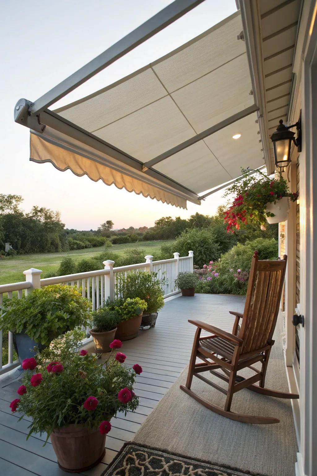 Retractable awnings offer both flexibility and user-friendliness.
