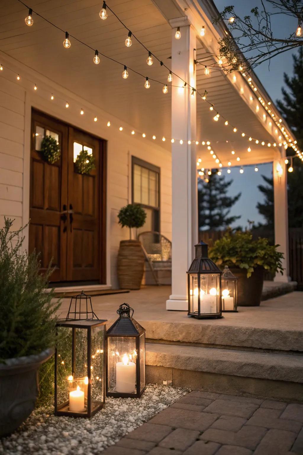 Gentle illumination transforms your porch into a comfortable evening getaway.