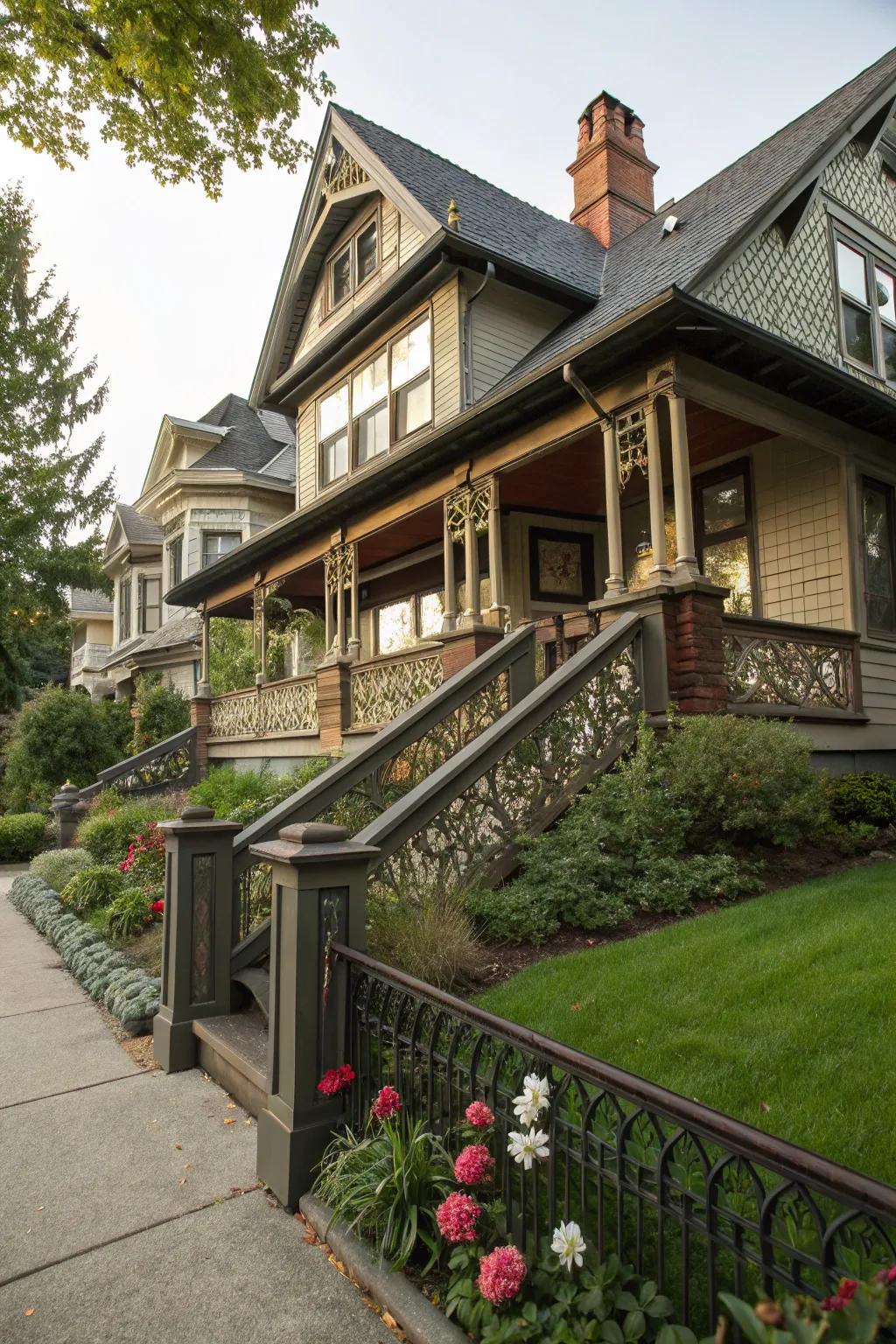 Detailed artisan railings offering a warm reception