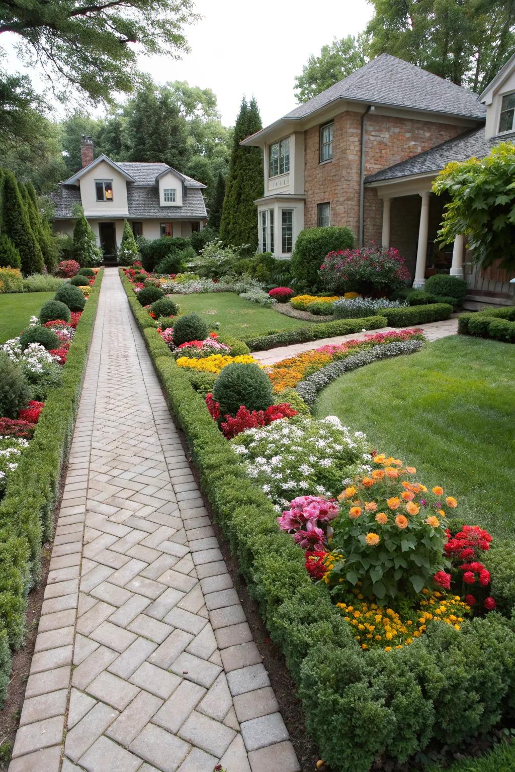 Achieve equilibrium in your garden by blending symmetrical and asymmetrical arrangements.
