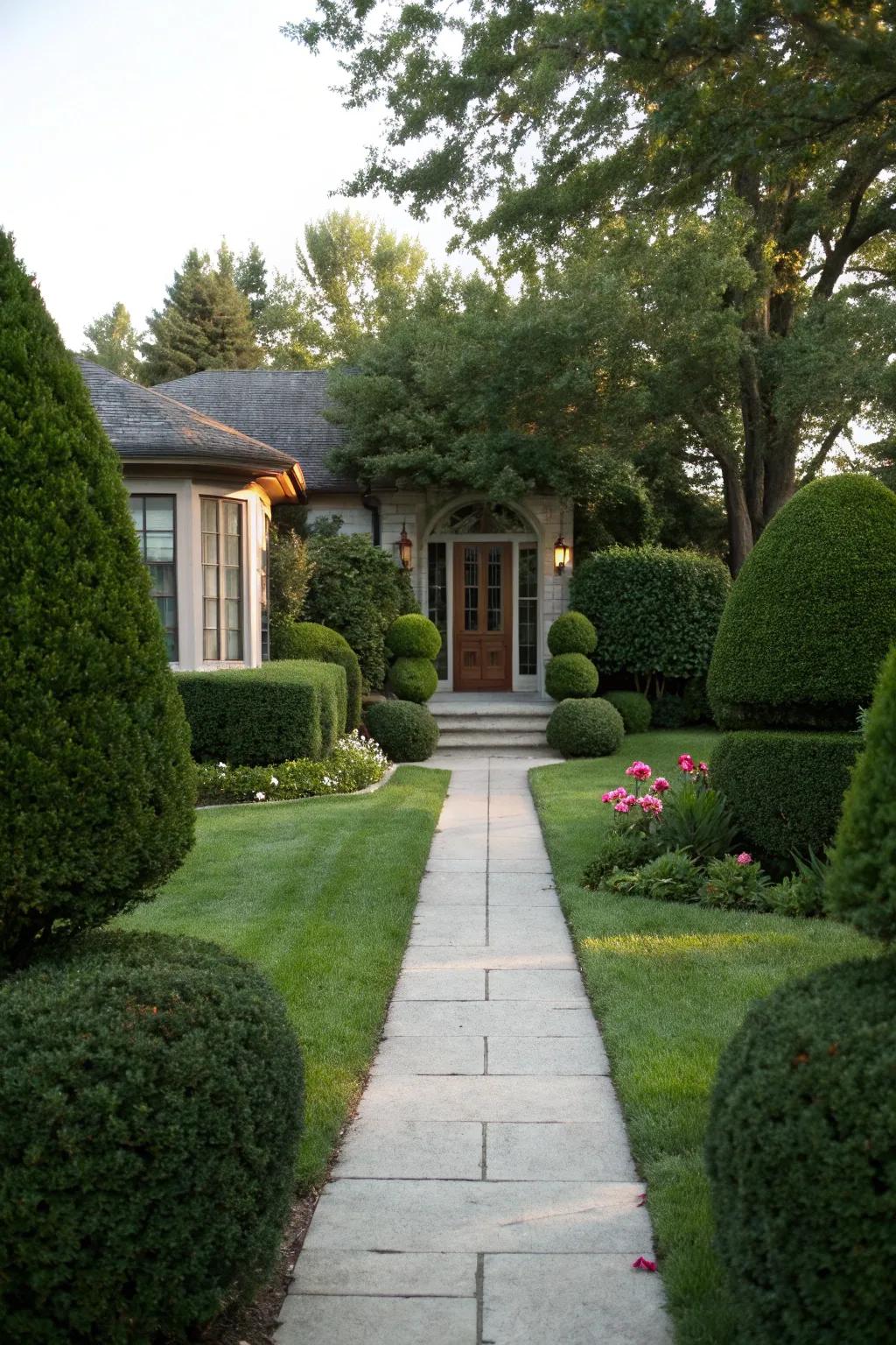 Shrubs and bushes provide both structure and sophistication.