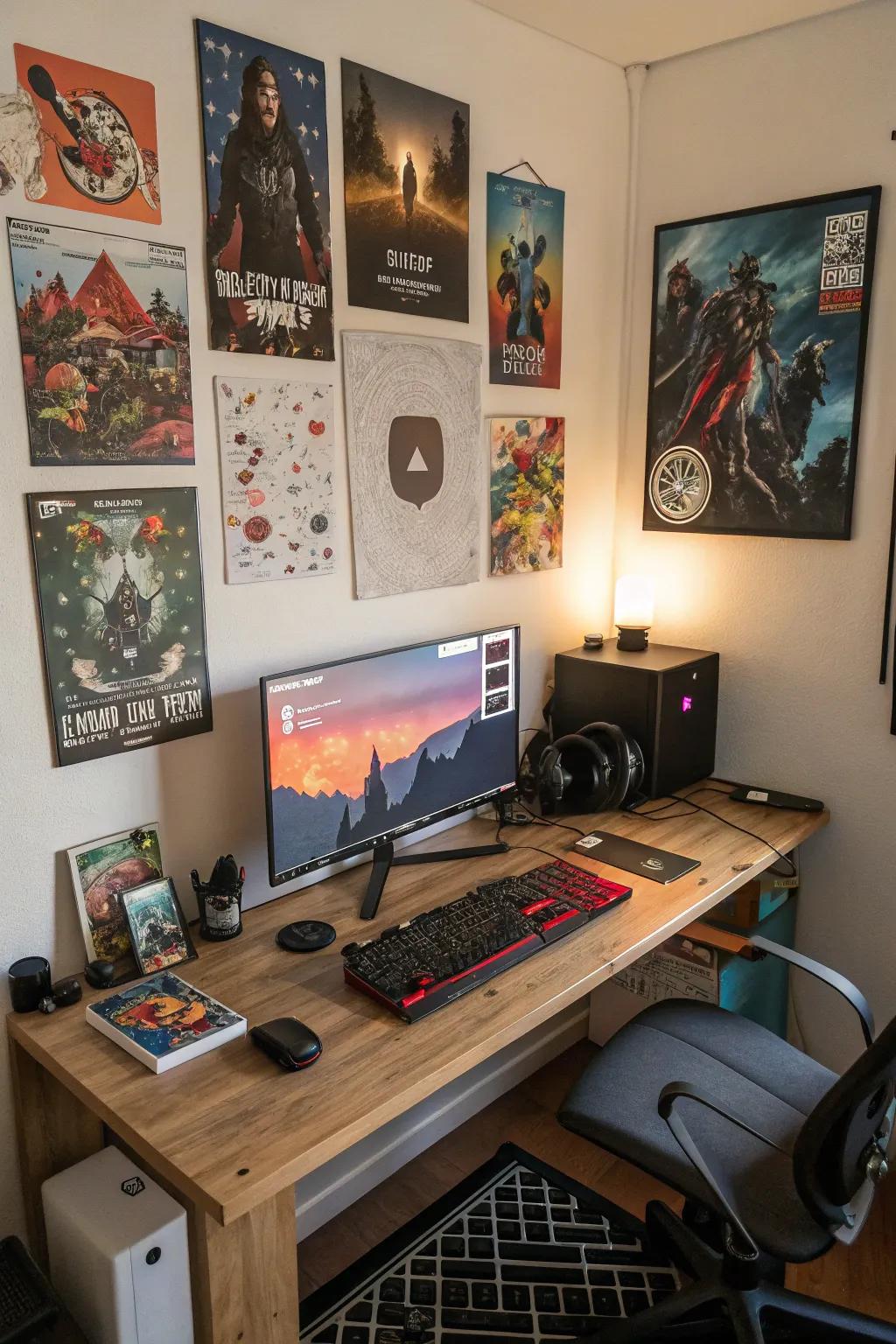 Wall decorations give a personalized feel to your gaming area.
