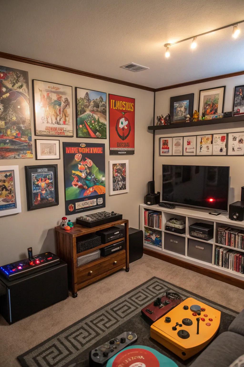 Themed decor imparts a personal touch to your gaming space.