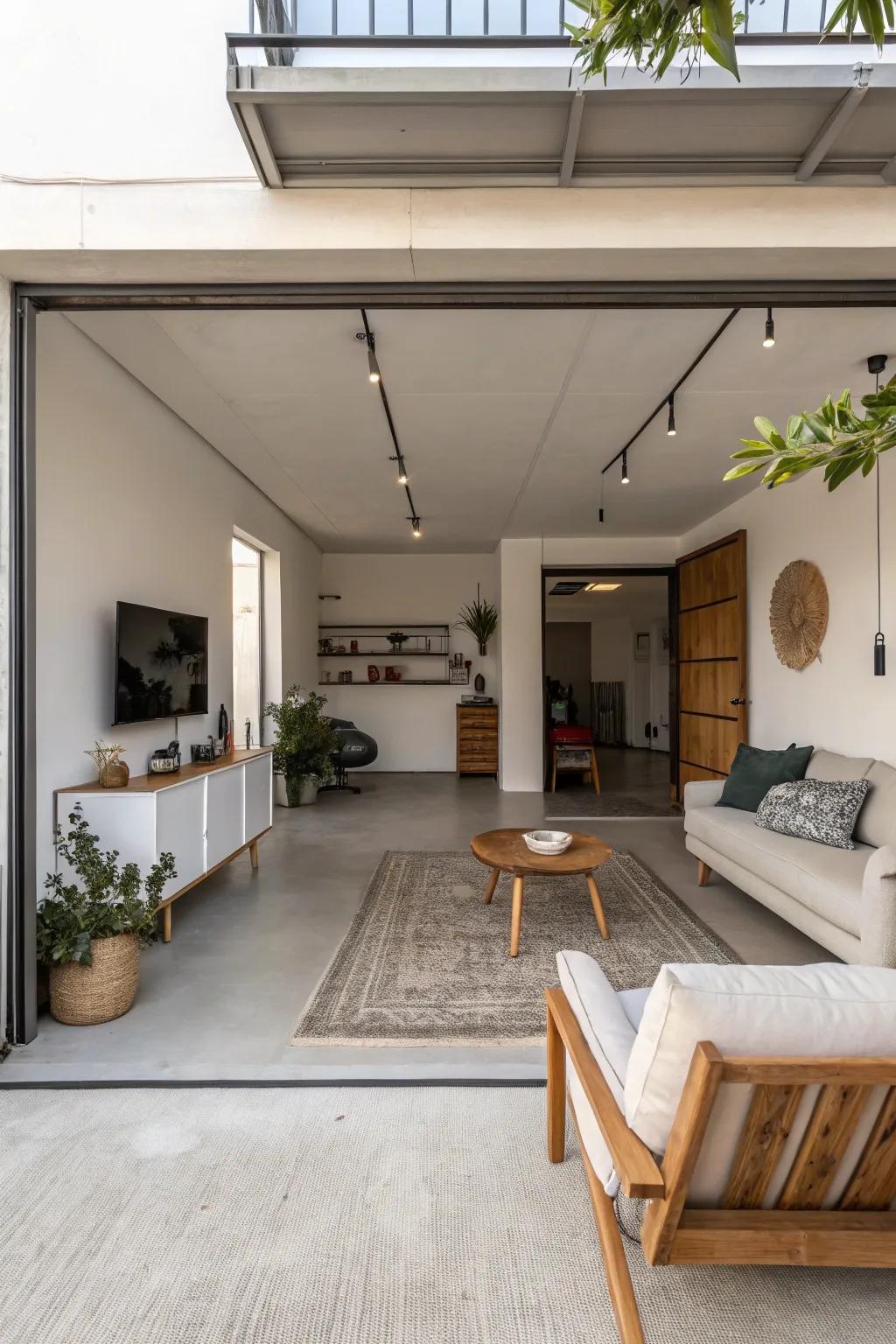 Simple contemporary ornamentation fosters a serene and sophisticated ambiance.