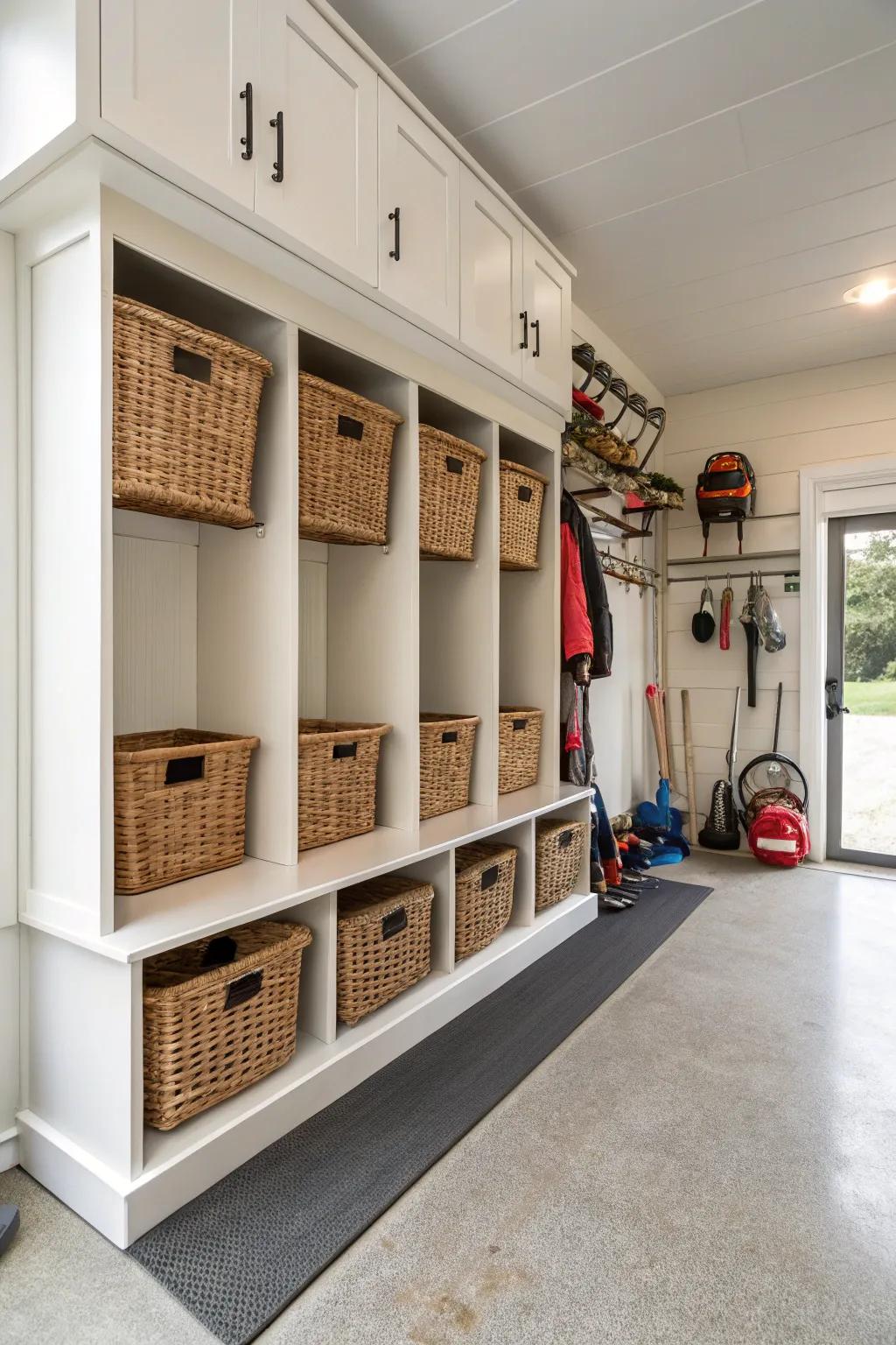 Dividers and bins keep essential small items organized and accessible.
