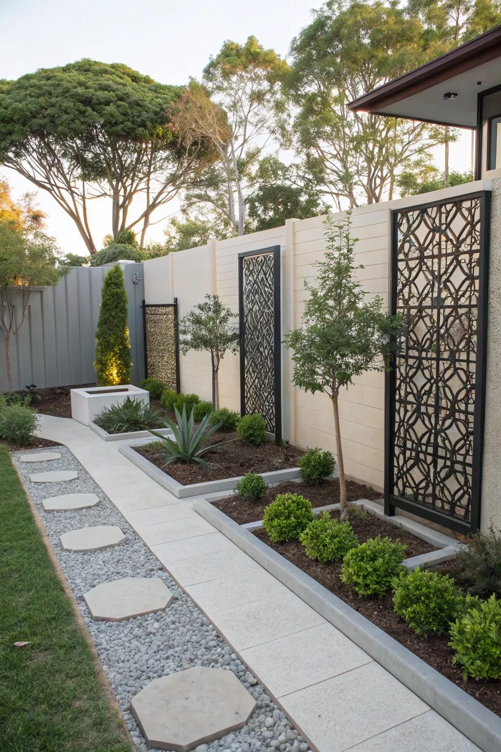 Chic panels add a modern aesthetic to your garden.