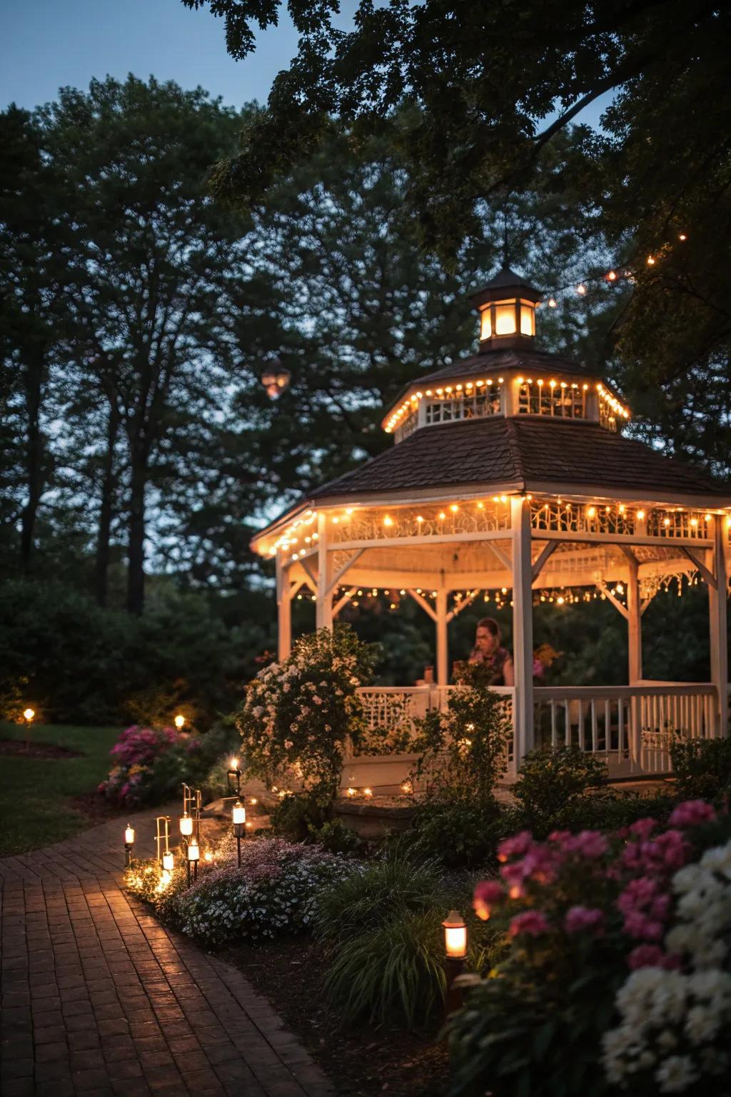 Alter your gazebo with comfy sun-powered lighting.