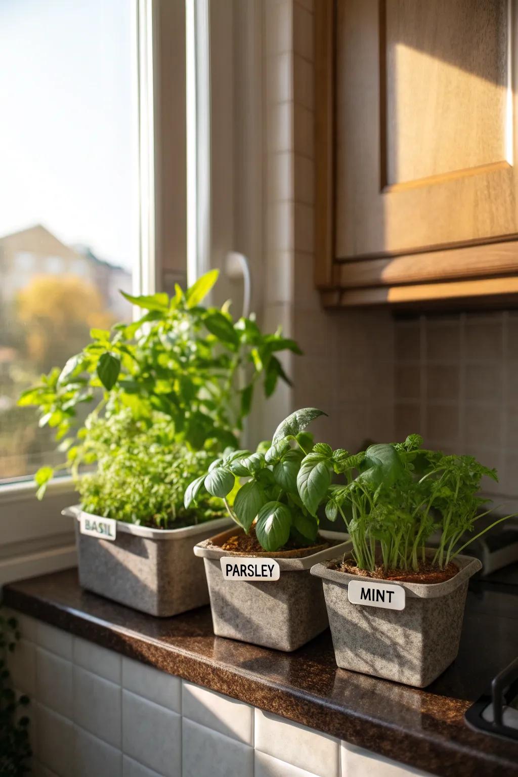 An attractive plant setup that turns any kitchen into a fresh escape.