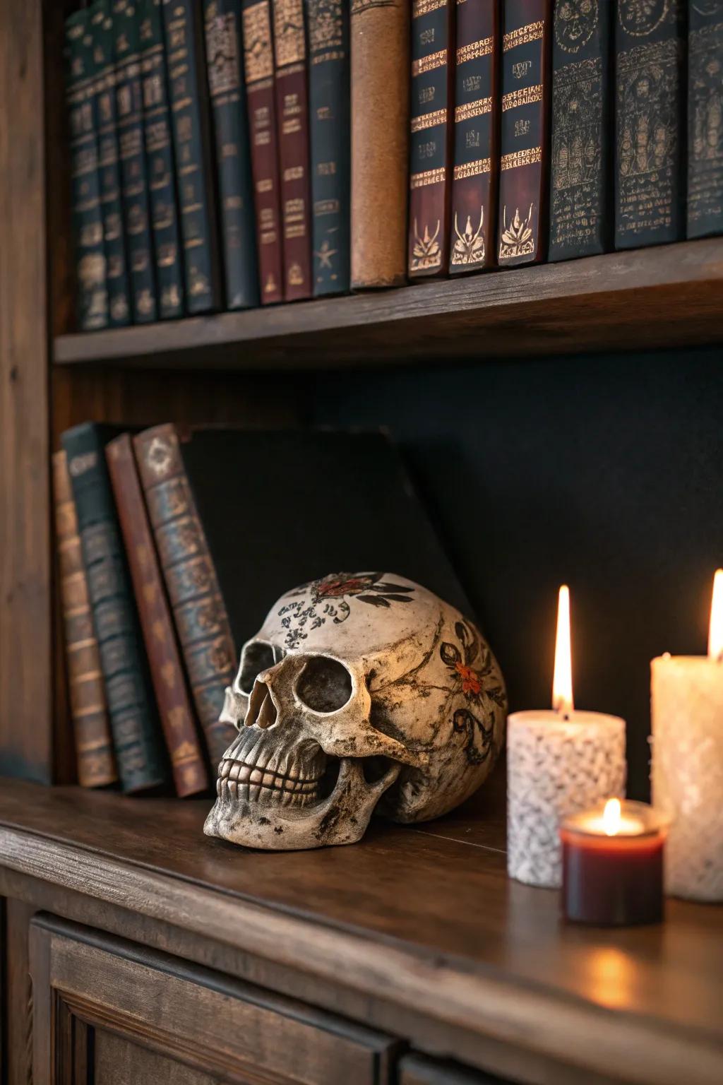 Skulls contribute a bold statement to any space.