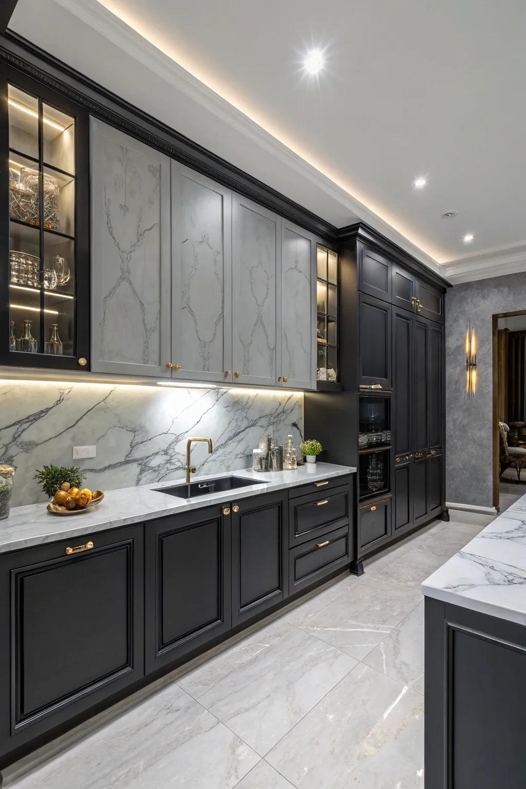 Stone countertops improve the kitchen’s charm.