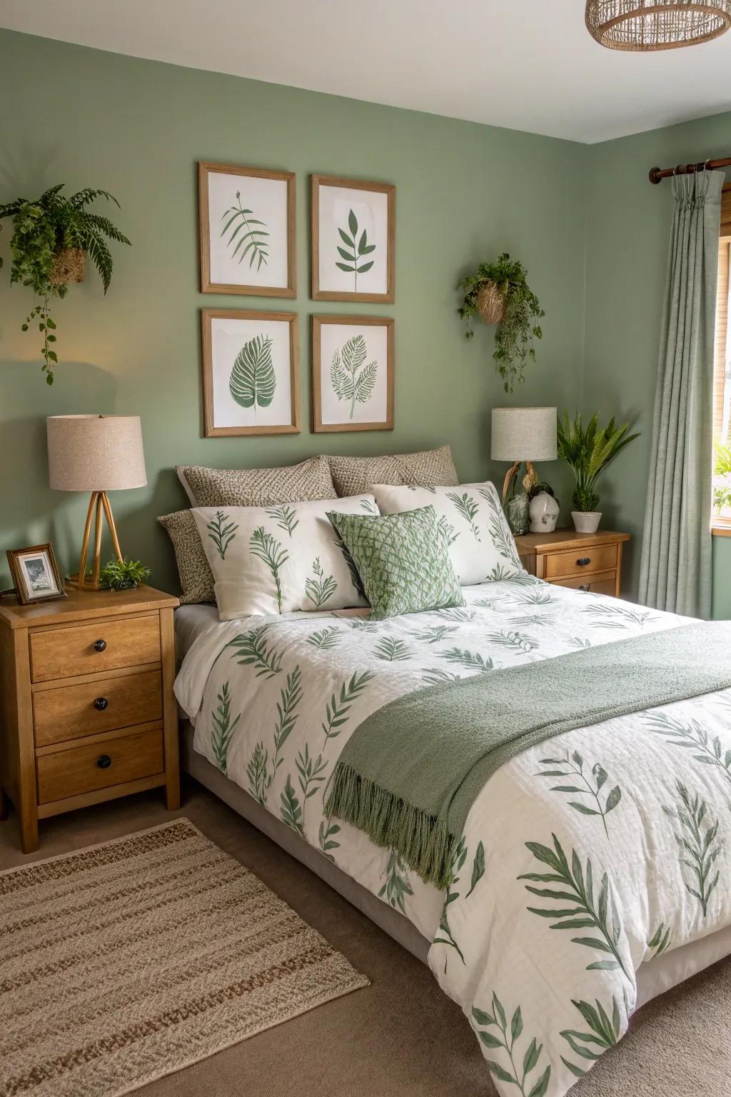 Soft green brings serenity to your bedroom retreat.