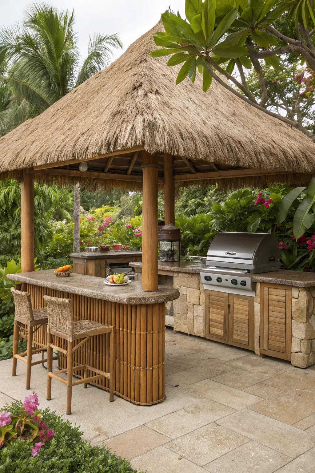 Create a tropical retreat using a Island-inspired gazebo.