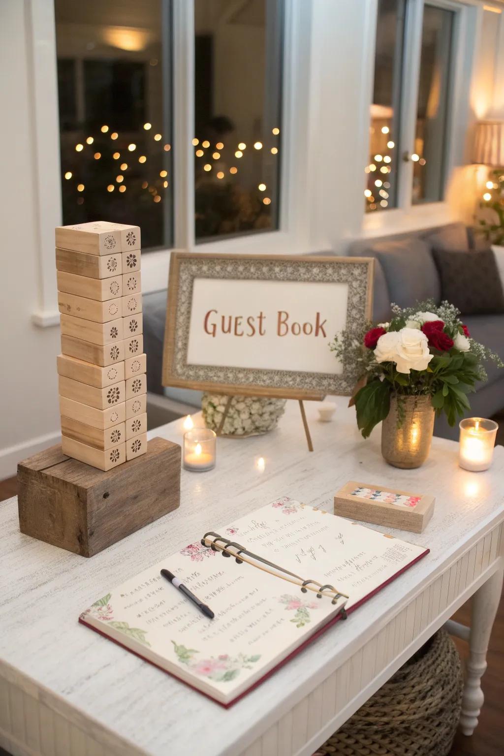 Building-block set as a unique guest book option.