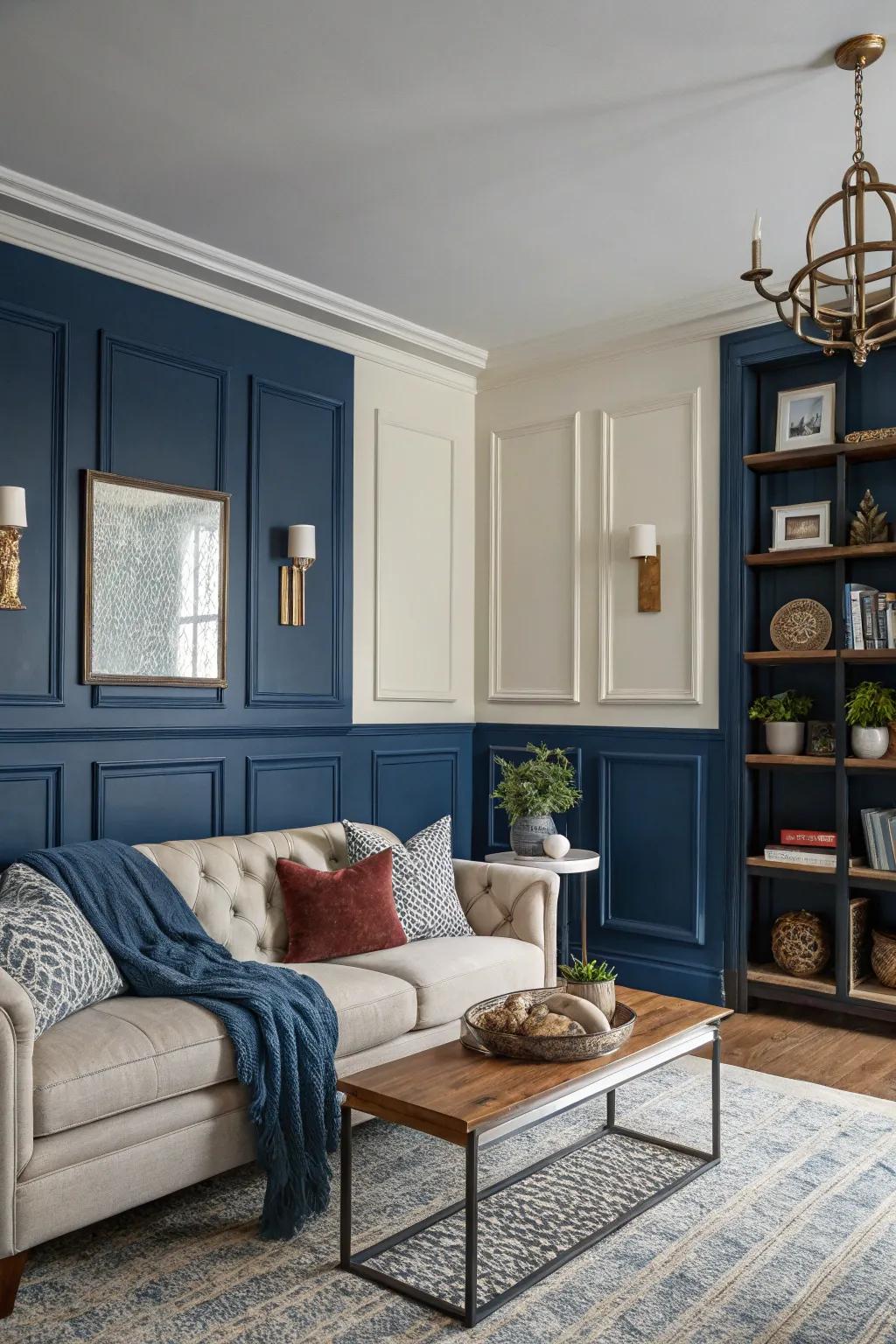 Create an impression with dual-tone paneling.