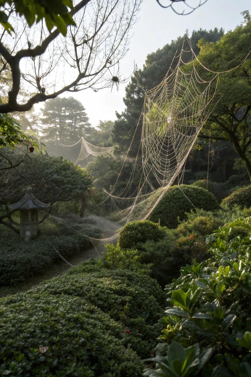 Establish a shiver-inducing environment utilizing elaborate spider webs.