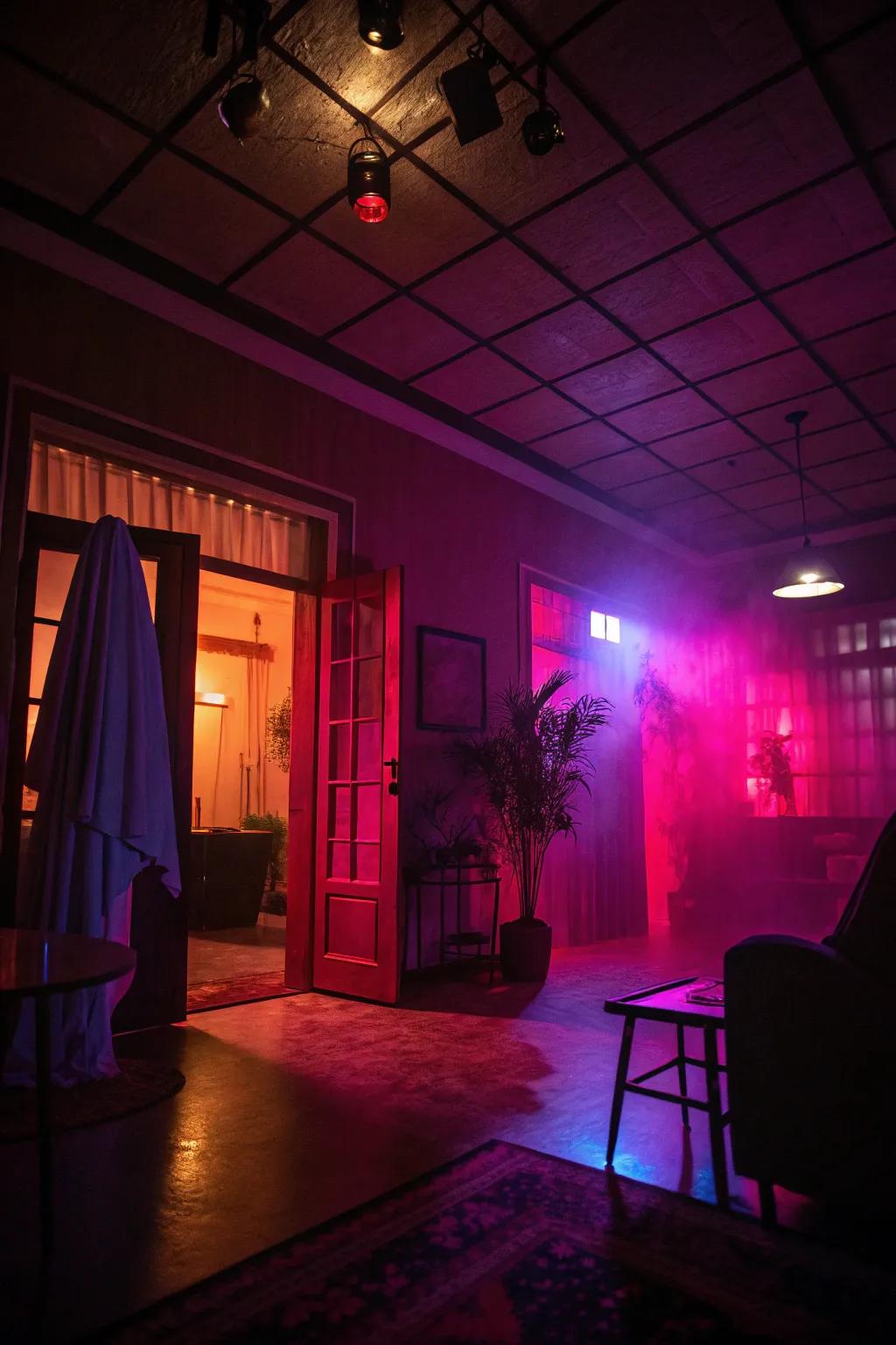 Transform your area using eerie lighting.