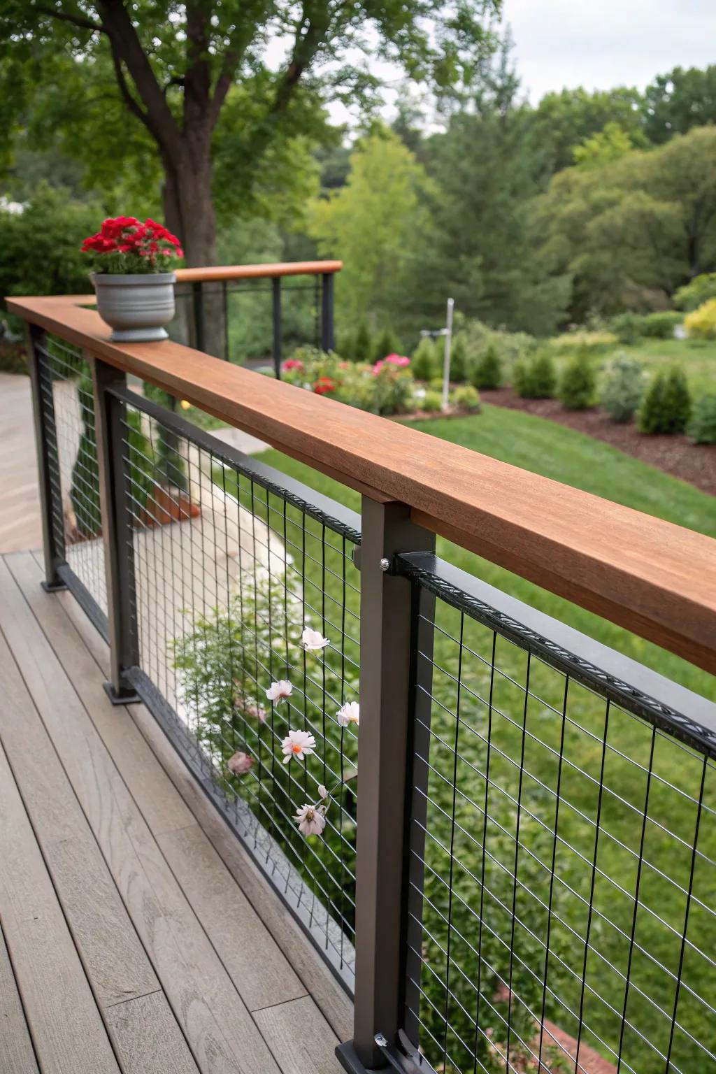 A finishing strip adds utility and style to cable railings.