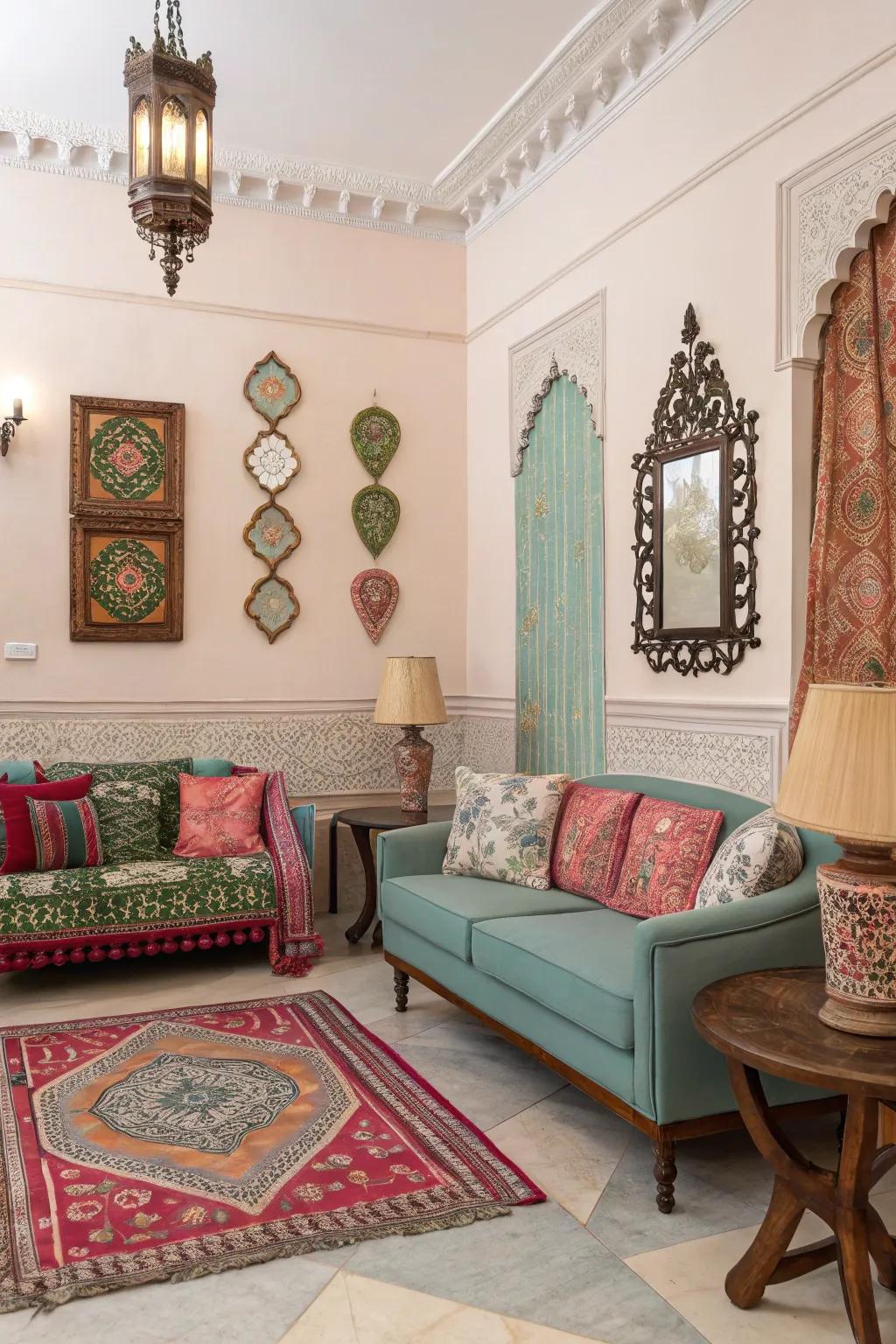 A room mixing modern and traditional elements