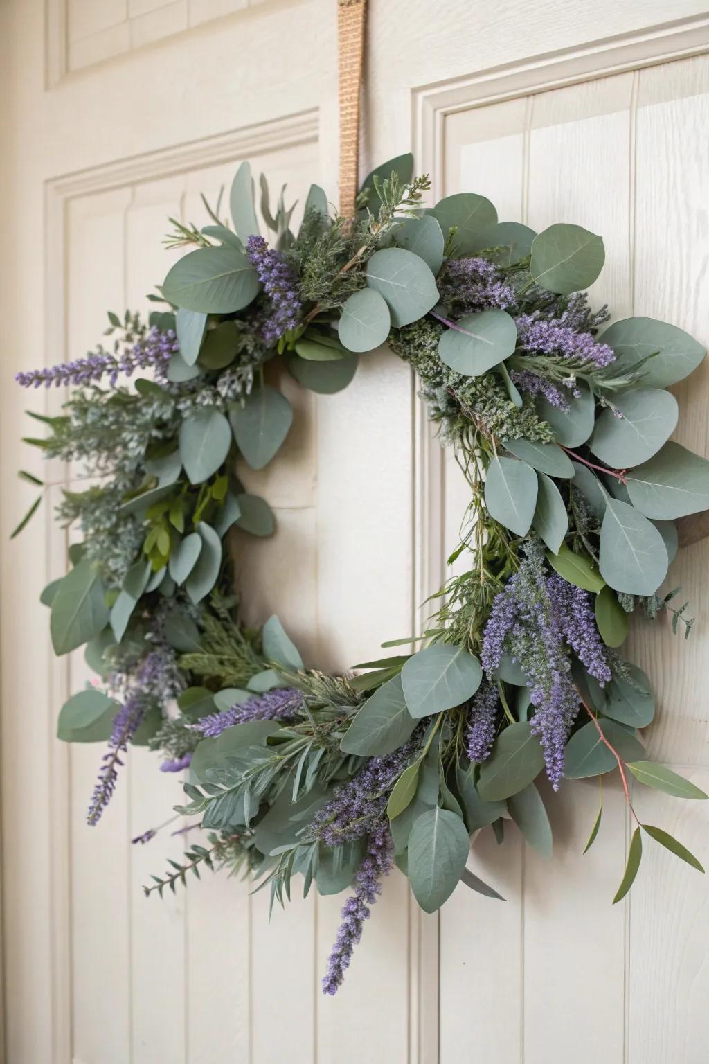 Experience peace with our wood and blossom wreath, a harmonious mix of natural charm and relaxing scents.