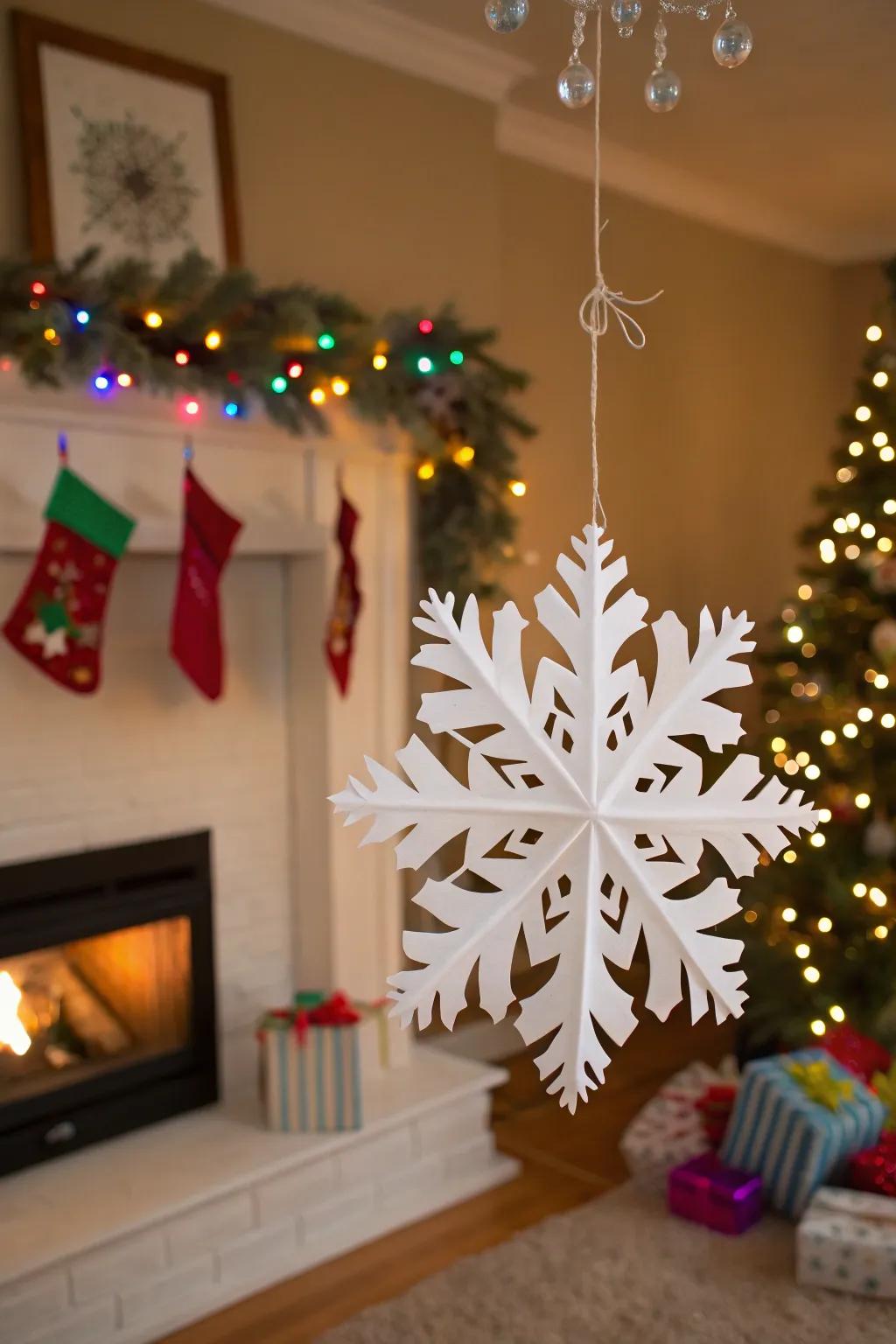 Add depth to your holiday decor with 3D snowflakes.