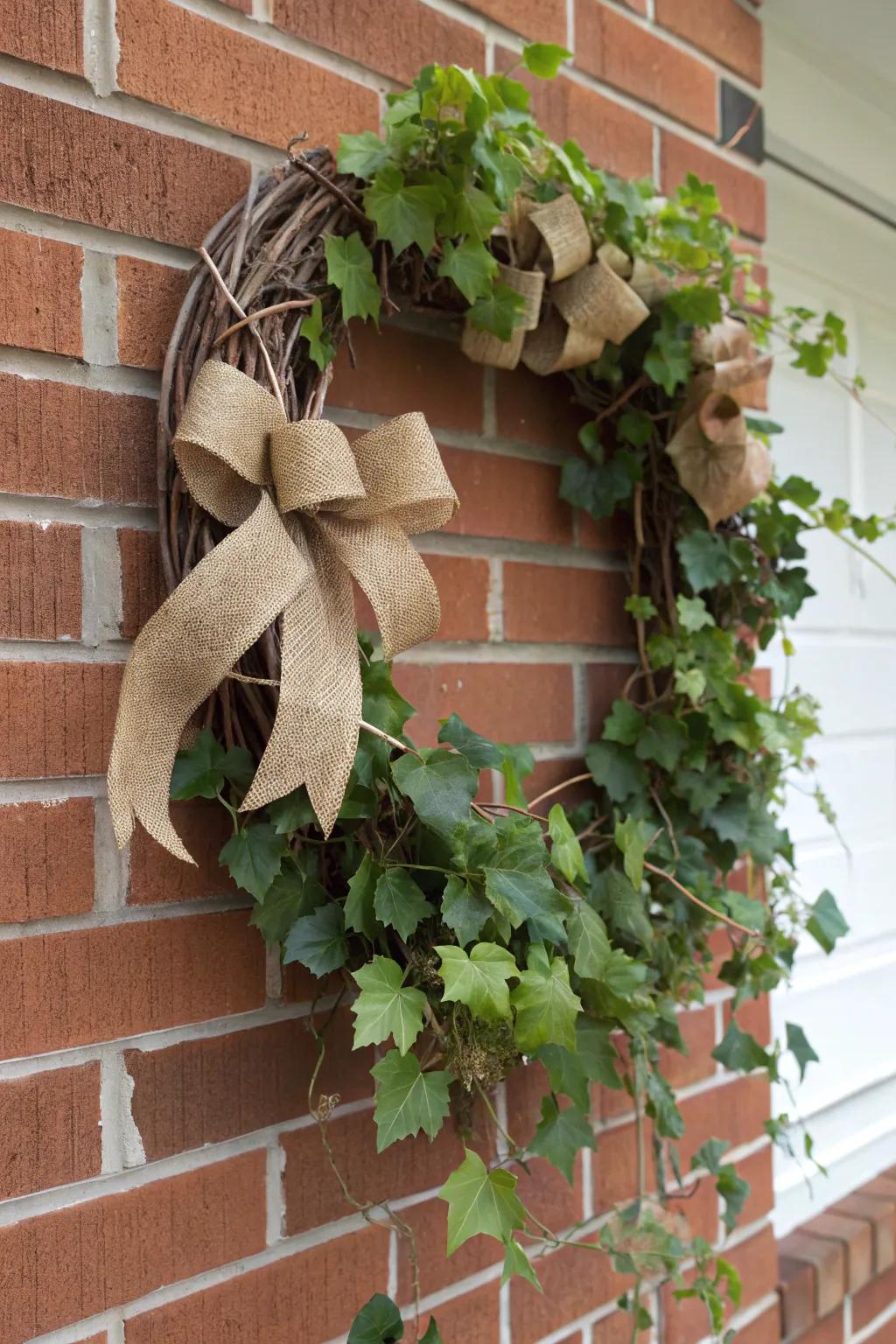 A rustic-style wreath that infuses warmth into any setting.