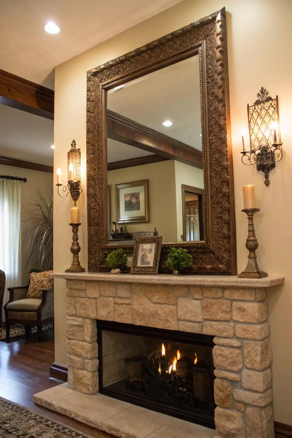 A notable mirror transforms into an engaging art piece.