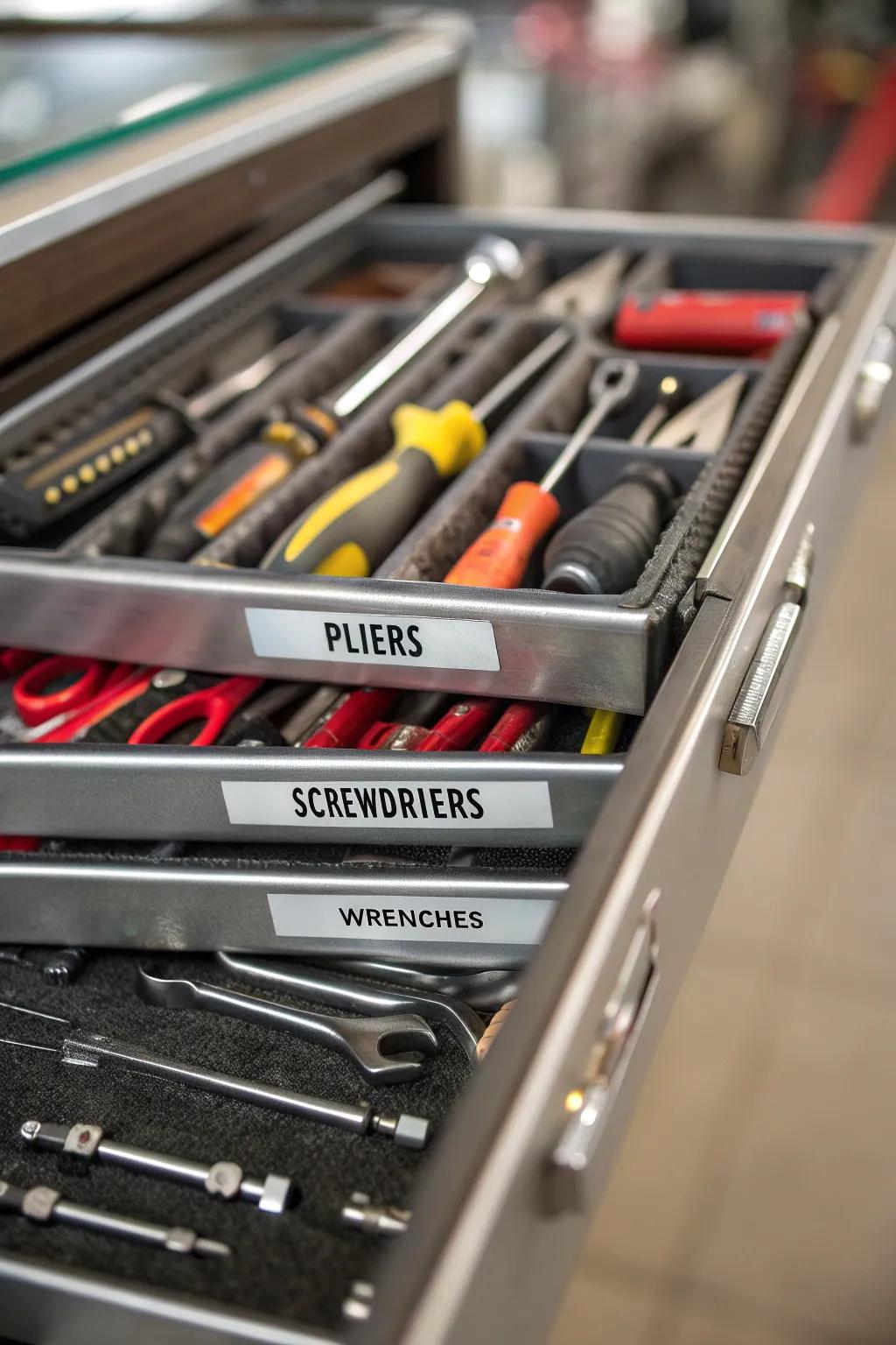 Labels make tool retrieval and storage effortless.