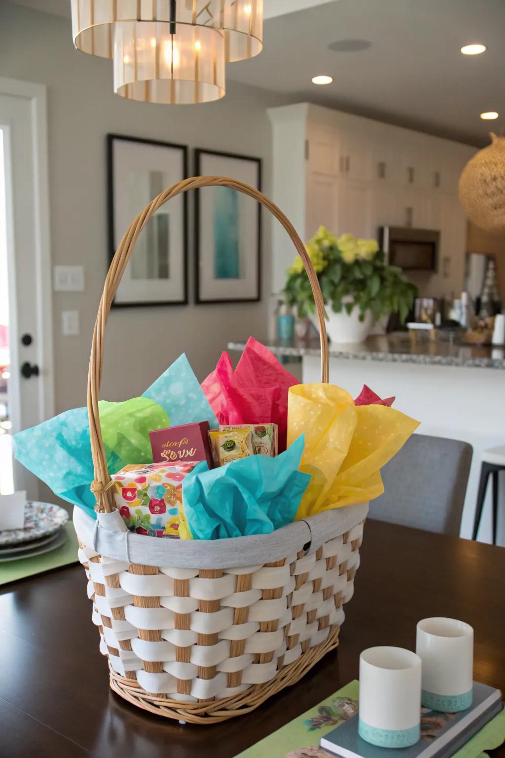 Tissue paper adds color and texture effortlessly.