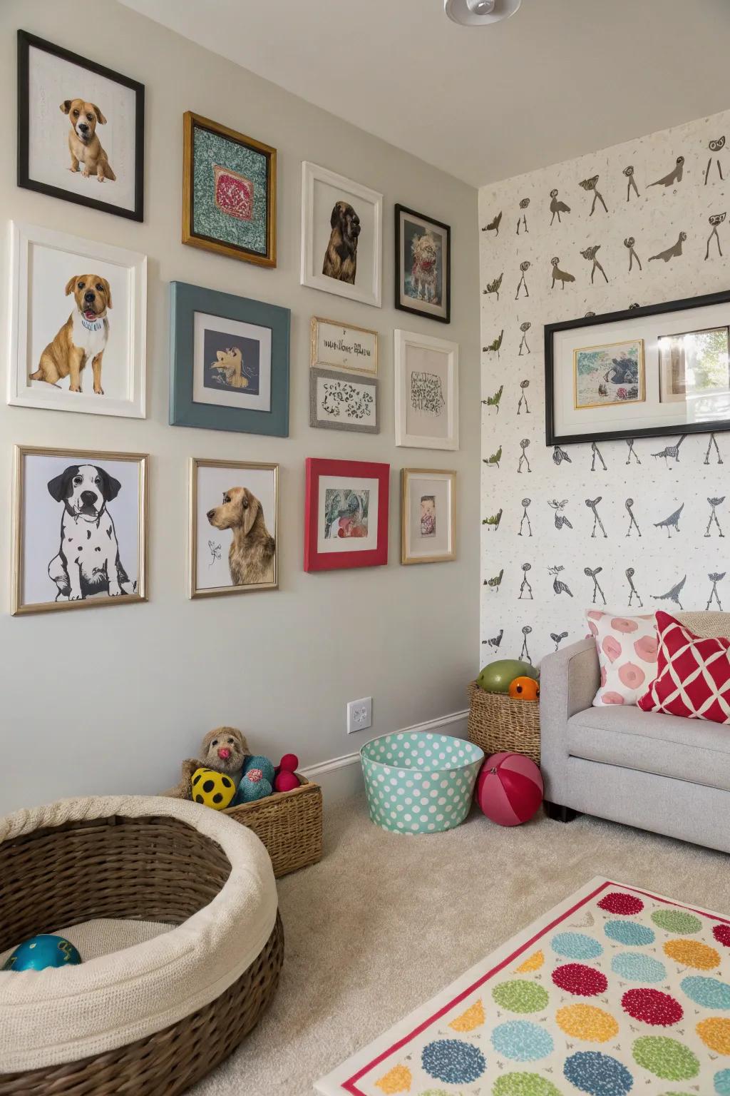 Artistic displays contribute individuality to your dog's personal area.