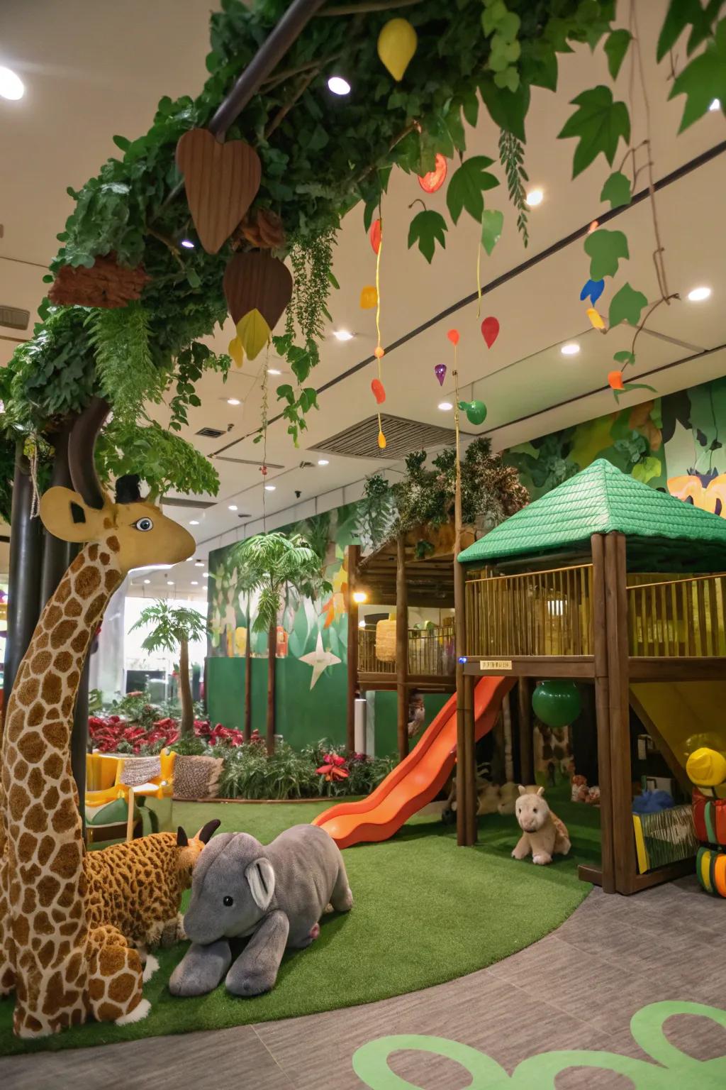 A nature-themed recreation territory transports the outdoors inside.