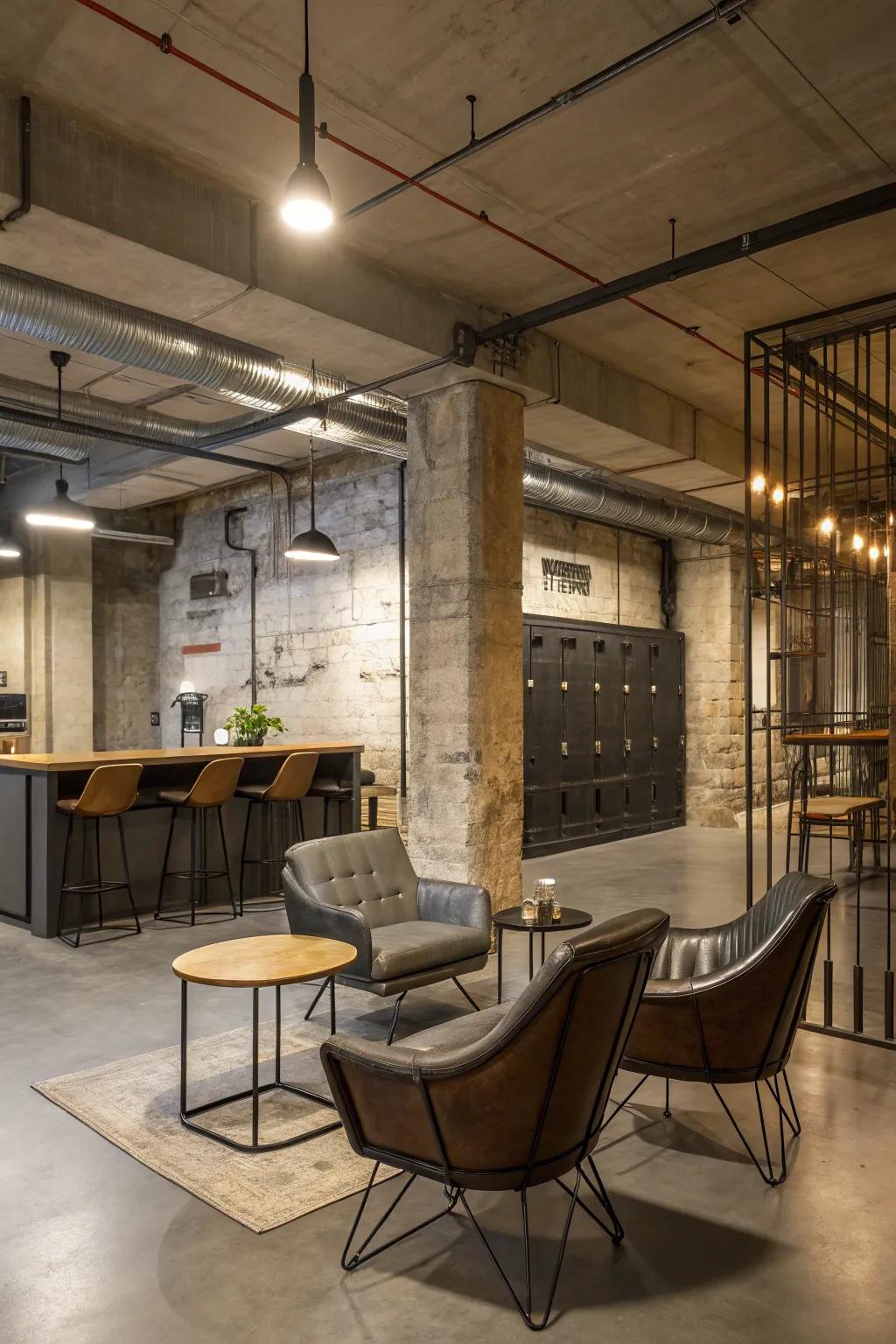 Modern furniture with industrial details.