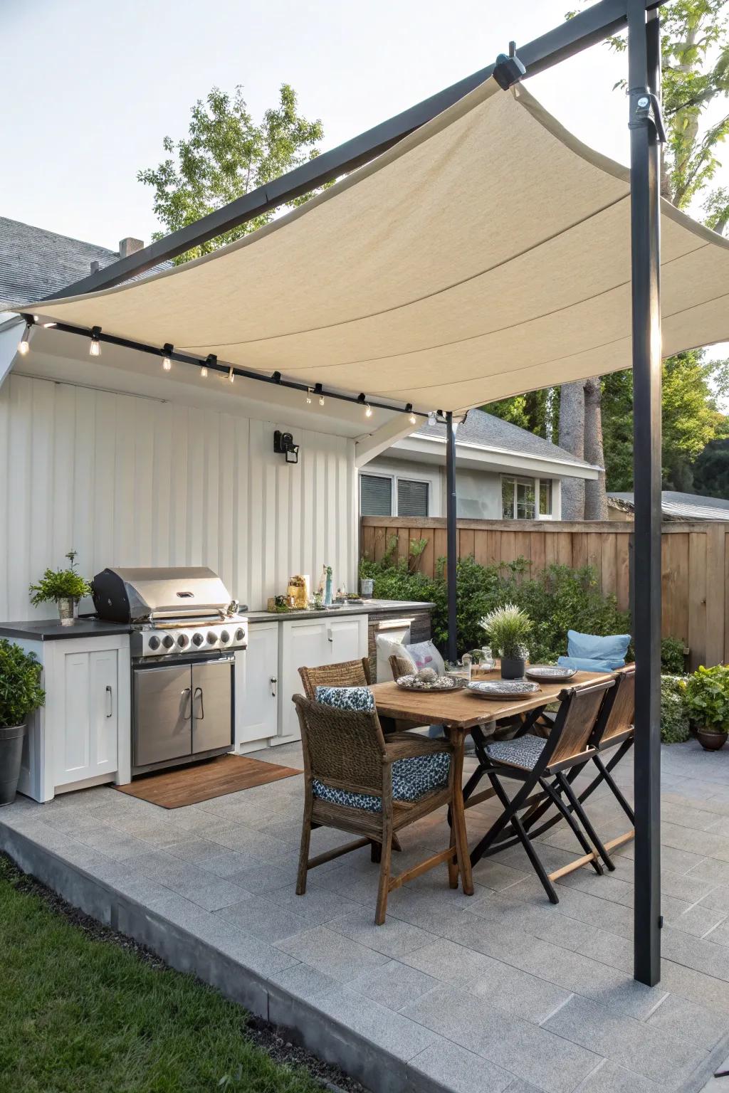An easy-to-make awning that protects against the elements.