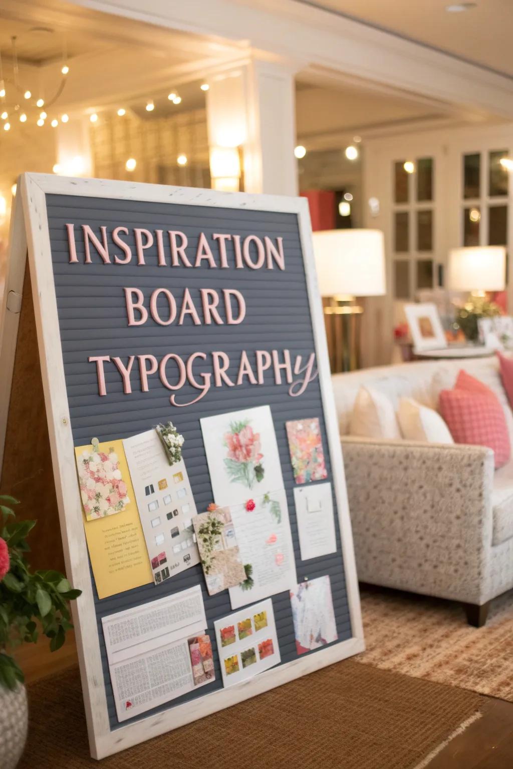 Elevate your daily mindset with an inspiration board filled with uplifting quotes.