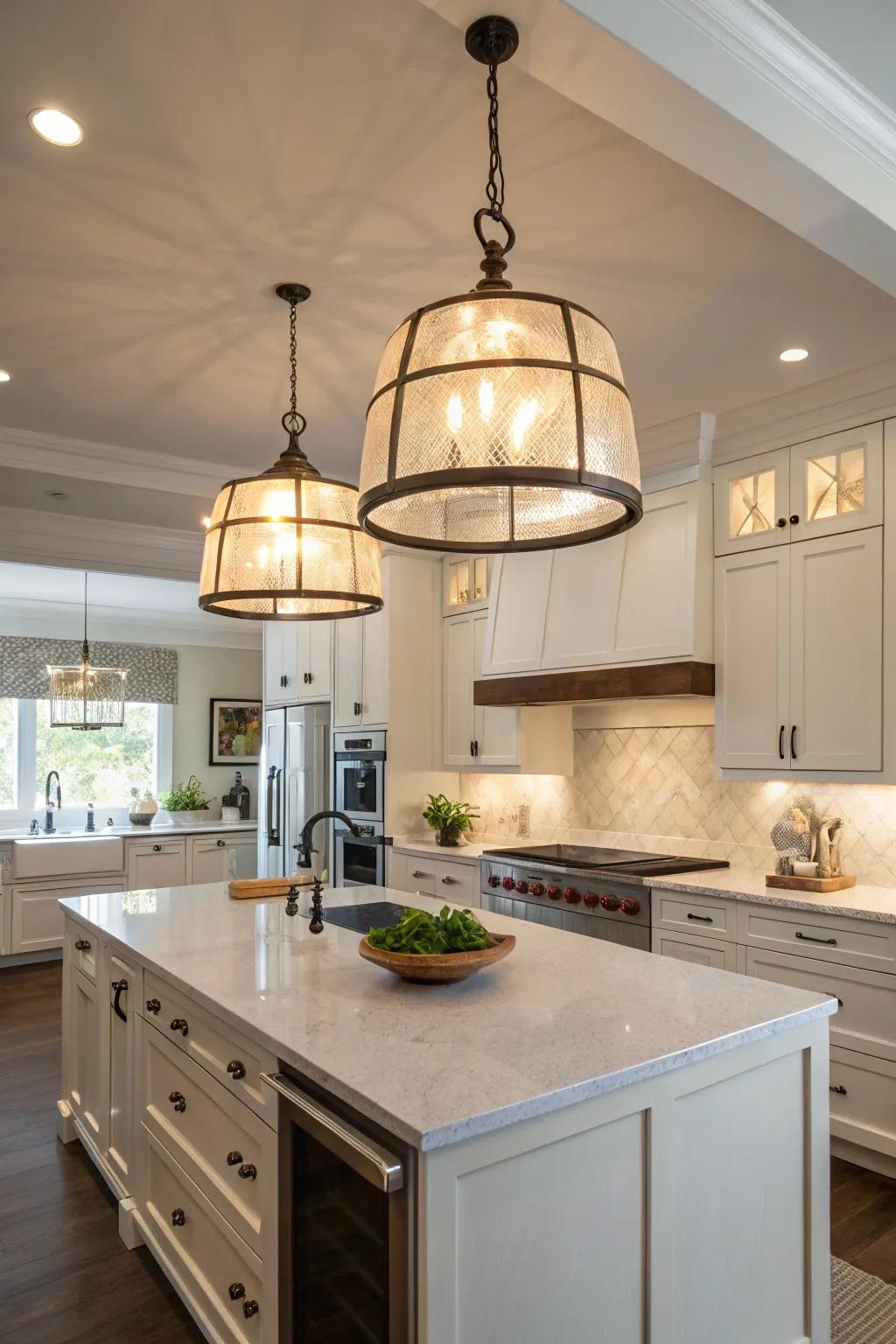 Statement lighting can alter the feel of your kitchen.