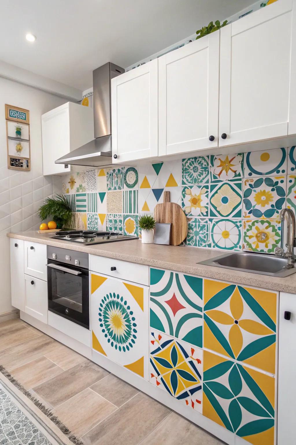 Adhesive designs offer an enjoyable and adaptable way to personalize your kitchen.