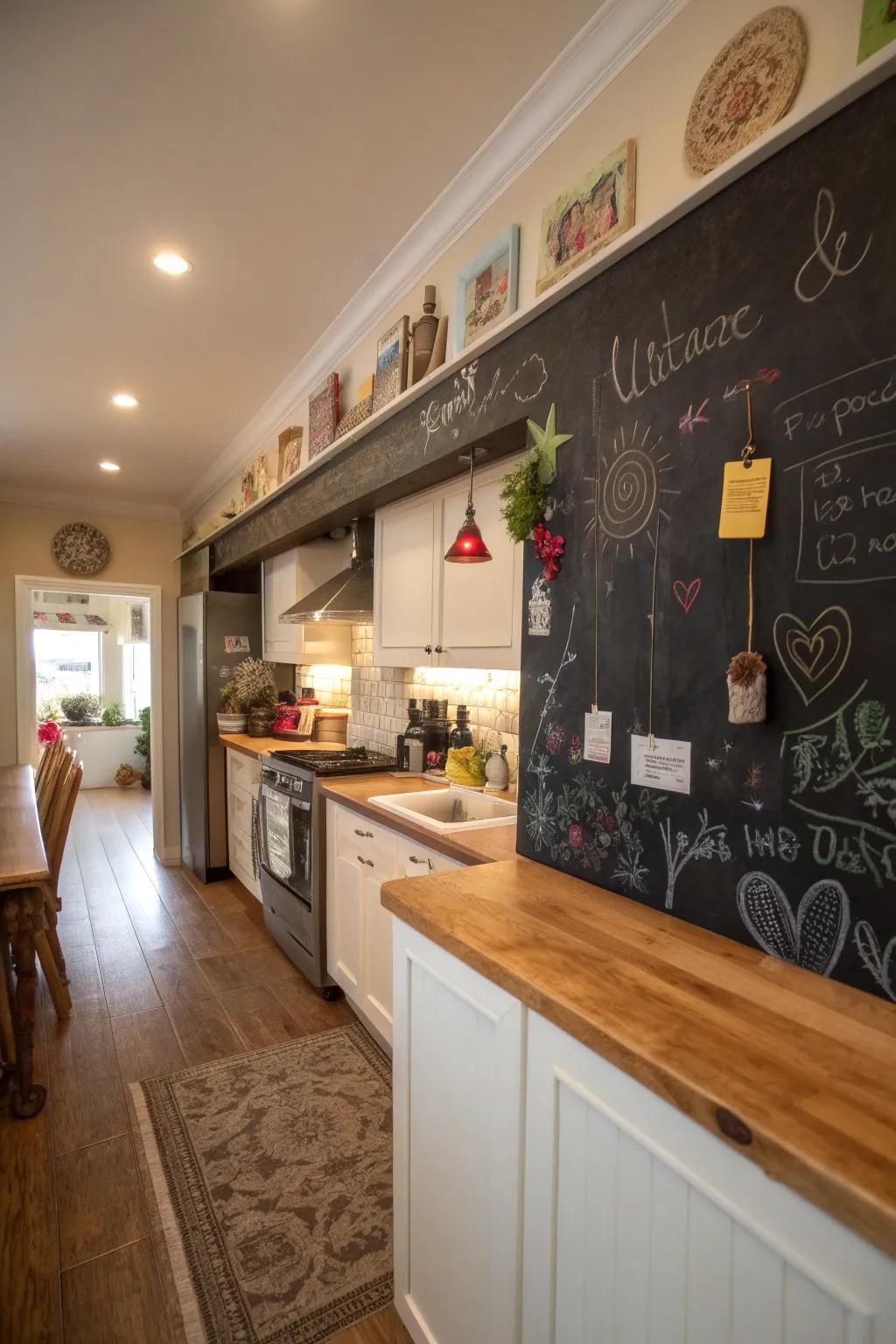 Note board borders offer a creative and hands-on part to your kitchen.
