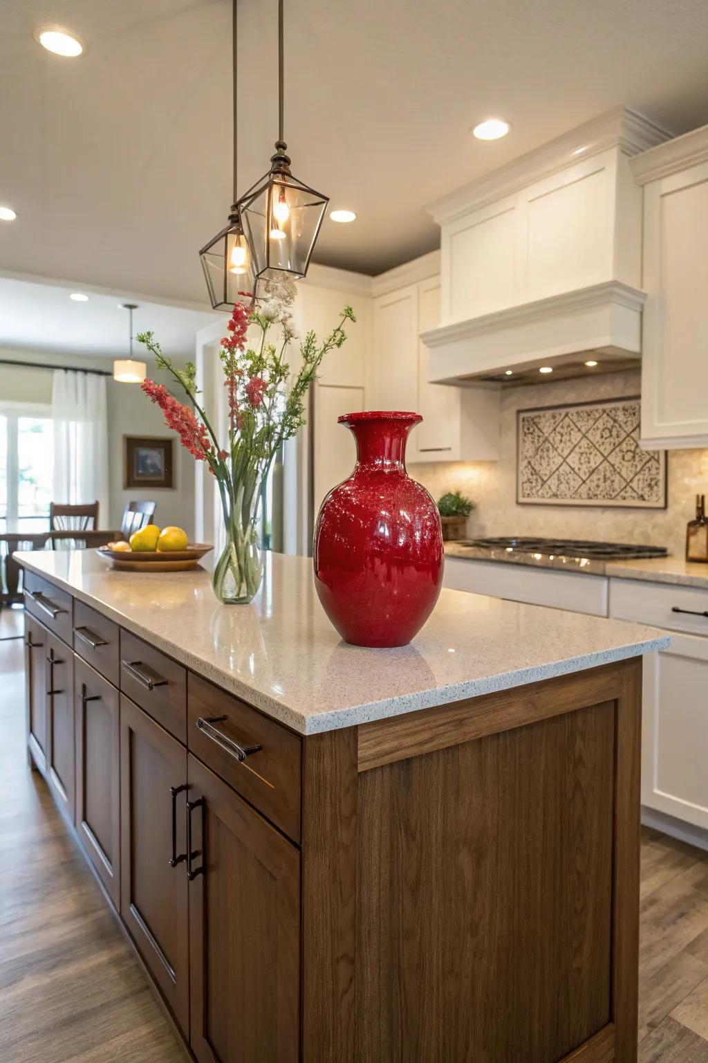 A splash of color introduces a dynamic element to a neutral backdrop.