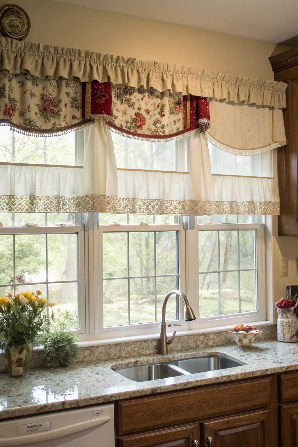 Alter accent lengths for distinctive window treatments.