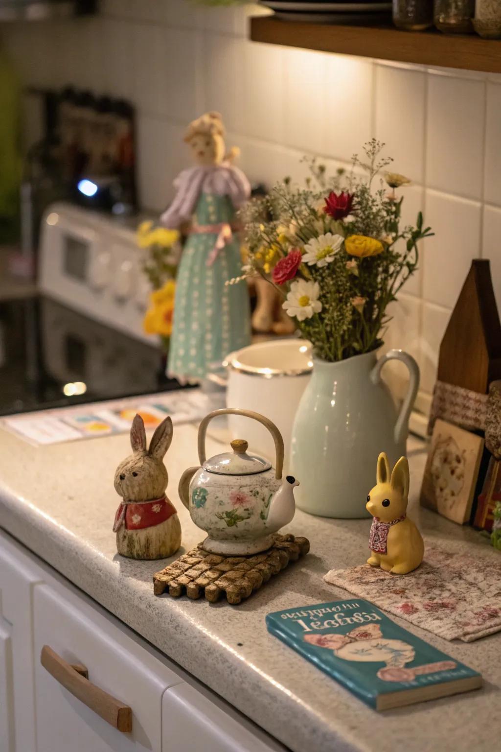 Personal decorative items enhance the essence of your kitchen display.