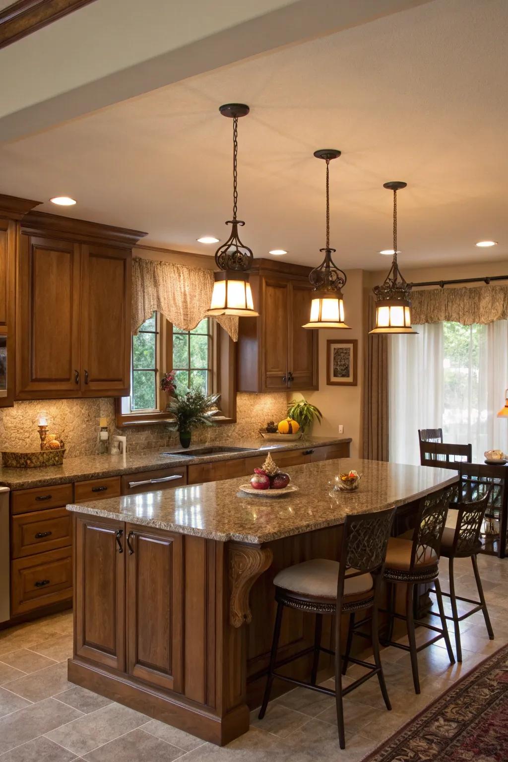 Lighting that enhances both the functionality and appeal of the kitchen.
