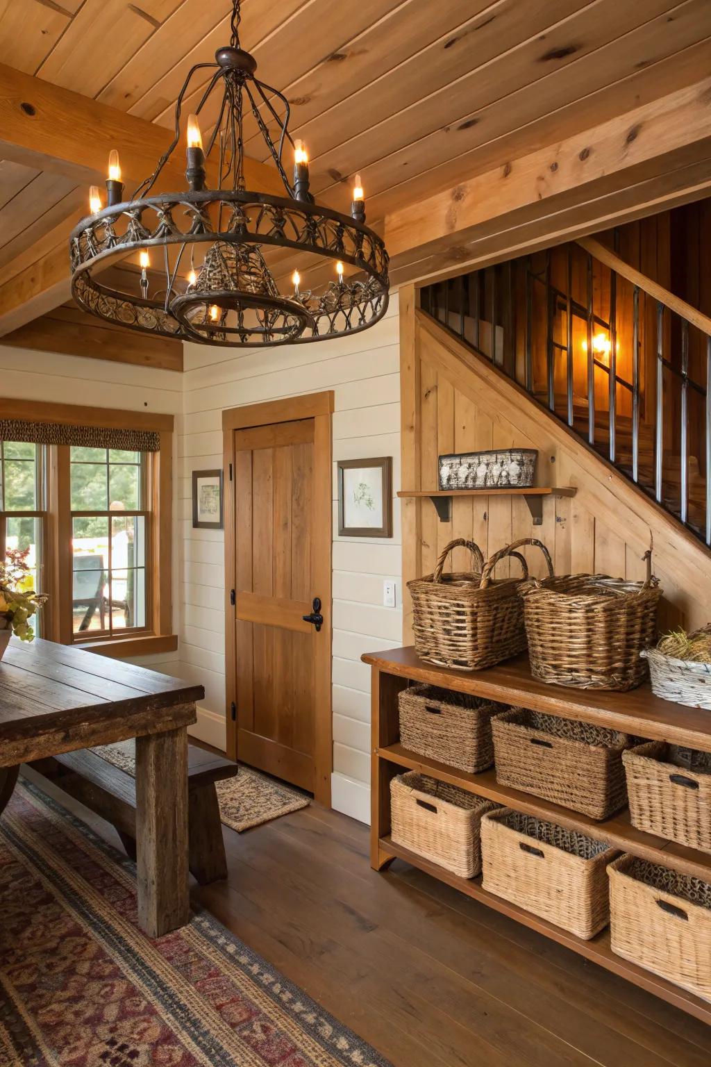 Cabin accents inject personality and charm into the design.