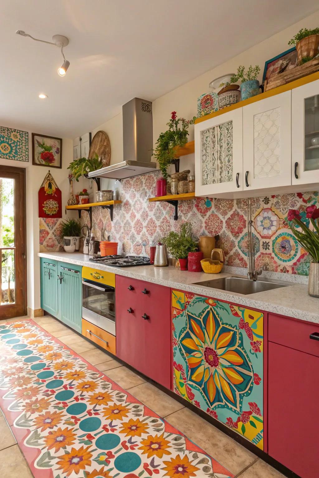 Bold patterns on laminate countertops can transform your kitchen into a visual masterpiece.